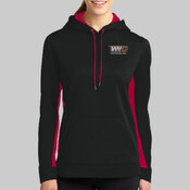 LST235.wwc - Ladies Sport Wick ® Fleece Colorblock Hooded Pullover