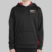 YST235.wwc - Youth Sport Wick ® Fleece Colorblock Hooded Pullover